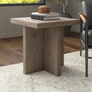 Henn&Hart 22" Wide Square Side Table in Weathered Gray, for Home, Living Room, Bedroom, Entertainment Room, Office by CozyNest Decor