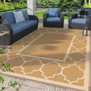 GENIMO 6' x 9' Outdoor Rug Waterproof for Patio Decor, Foldable Reversible Plastic Straw Area Rugs Mat for Camper, Outside Carpet for Rv, Deck, Porch, Picnic, Beach, Balcony, Brown & Beige by GreenHaven Gardens
