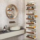 bukfen Over the Door Pantry Organizer, 8-Tier Adjustable Wooden Basket Kitchen Pantry Door Organization and Storage, 2 in 1 Wall Mount or Hanging Heavy-Duty Metal Hanging Kitchen Spice Rack,White by CozyNest Decor