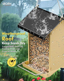 iBorn Bird Feeders for Outdoors,Bird House Feeder with Weatherproof Metal Roof & 8 Drain Holes,Fully Detachable Birdfeeder Design,Easy Clean & Refill,Chew-Proof PC Windows,1.5 Lbs Capacity,Black Roof by GreenHaven Gardens