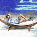 Lazy Daze Hammocks 10.5 FT Double 2 Person Caribbean Rope Hammock, Hand Woven Polyester Hammock with Spreader Bars, for Outside Outdoor Backyard Patio Poolside,450 LBS Capacity, Gray by GreenHaven Gardens