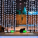 echosari Christmas Curtain Lights Solar Powered 7.9ft x 6ft 144 LED Outdoor Curtain Lights Waterproof with Timer 8 Modes for Christmas Garden Patio Fence Wedding Wall Window Gazebo Decor Cool White by GreenHaven Gardens