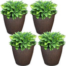 Sunnydaze 15.25-Inch Anjelica Large Plastic Pot for Plants - Outdoor Polyresin Round Planter with Drillable Drainage Holes - Rust - 4pk by GreenHaven Gardens