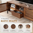 Bme Millie Solid Wood TV Stand for TVs up to 65 Inches, Modern Farmhouse TV Stand with Rustic Charm, TV Stands for Living Room, Chestnut by CozyNest Decor