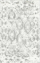 Unique Loom Rosso Collection Vintage, Geometric, Bohemian, Traditional, Distressed, Southwestern Area Rug, Rectangular 4' 0" x 6' 0", Light Gray/Ivory by CozyNest Decor