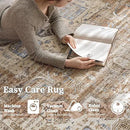 6'x9' Area Rug - Vintage Persian Medallion Design Low-Pile Faux Wool Rug, Non-Slip Backing, Machine Washable, for Living Room, Dining Room, Bedroom (Brick Red) by CozyNest Decor