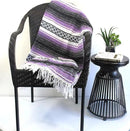 Del Mex Classic Mexican Blanket, Large Authentic Woven Falsa Throw (70"x50"), Artisan Southwest Décor for Beach, Yoga, Outdoors (Lavender) by CozyNest Decor