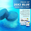 Automatic Toilet Bowl Cleaner Tablets – 40 Tabs - Blue Gel Toilet Tank Cleaner, Hard Water Ring Remover, Septic-Safe Heavy-Duty Stain & Smell Eliminator, Toilet Cleaning & Deodorizer by CozyNest Decor