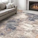 Amada 6x9 Washable Area Rug, Modern Abstract Living Room Rug with Non-Slip Backing & Short Pile, Large Rug with Abstract Pattern for Living Room, Bedroom and Dinning Room, Brown by TinyTreasures Baby Boutique