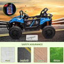 24V 2 Seater Ride On Car Truck, Power Wheels Kids UTV w/Parent Remote Control, 3.1 MPH Max Speed, Music Player, LED Lights & Storage, Electric Vehicle Ride On Toy for Kids Toddler Ages 3-8, Blue by TinyTreasures Baby Boutique