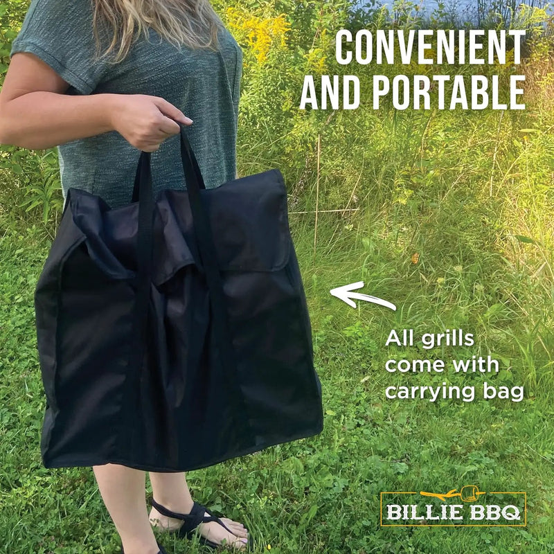 18-Inch Portable Campfire Pit & Grill - Stainless Steel Fire Pit with Raised Edge Grilling Rack, photo 6 of 6