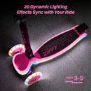 ZIFFY 3-Wheel Light-Up Kids Scooter, Kids Balance Scooter for Boys Girls with 20 Dynamic LED Lights, 4 Adjustable Height, Lean-to-Steer Design with Anti-Slip Wide Surface for Stability - Up to 110LBS by TinyTreasures Baby Boutique