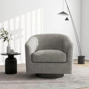Swivel Barrel Accent Chair, Modern Round Linen Arm Chair for Living Room, Bedroom, Comfy Club Reading Chairs for Adults（Linen Fabric, Khaki, Set of 1 by CozyNest Decor