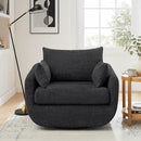 360° Swivel Accent Armchair, 39.3" Oversized, Sherpa Boucle Fabric Sofa Chair with Removable Back & Arm Pillows, Swivel Chair with Cozy Soft Padded, No Assembly Required (1, Dark Gray) by CozyNest Decor