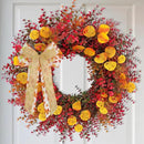 CYANBLOOM Fall Front Door Wreath: 24 Inch Large Burgundy Boxwood Eucalyptus Wreaths with Maple Bow for Rustic Farmhouse Decor - Weatherproof Outdoor Indoor All Season - Thanksgiving Halloween Decor by CozyNest Decor
