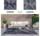 GENIMO Outdoor Rug 8' x 10' Waterproof for Patios Clearance, Reversible Outdoor Plastic Straw Camping Rug Carpet, Large Area Rugs Mats for RV, Camper, Deck, Balcony, Porch, Beach, Navy Blue&Grey by CozyNest Decor