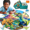 ZIZZ Dinosaur Floor-Puzzles Toy for Kids: 70Piece Dinosaur Puzzle for Kids Age 3 4 5 6 7 8 Year Olds Boy Learning & Educational Games Toys Toddlers Best Gifts for Birthday Christmas by TinyTreasures Baby Boutique