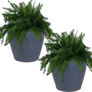 Sunnydaze 24-Inch Anjelica Large Plastic Pot for Plants - Outdoor Polyresin Round Planter with Drillable Drainage Holes - Slate - 2pk by GreenHaven Gardens