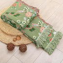 Boho Throw Blanket 80"x90", 100% Cotton Ultra Soft Luxury Throw for Couch and Sofa Blankets Home Decor, All Season Florals and Animals Throw Reversible Breathable Cozy Blankets by CozyNest Decor