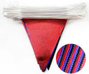 Navy Blue Red Black Party Decorations Metallic Fabric Triangle Pennant Banner Flag Bunting Garland for Graduations Birthday Retirement 4th of July USA Patriotic Veterans Party Decorations Supplies by GreenHaven Gardens