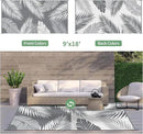 GENIMO Outdoor Rug 9' x 18' Waterproof for Patios Clearance, Reversible, Plastic Straw Camping Rug Carpet, Large Area Rugs Mats for RV, Picnic, Backyard, Deck, Balcony, Porch, Beach, Grey&White by CozyNest Decor