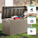 Vixzen 60 Gallon Outdoor Deck Box,Lockable Resin Waterproof Storage Box,UV Resistant,Weather Resistance,Outside Storage Bin for Gardening Tools,Pool Supplies,Gray by CozyNest Decor