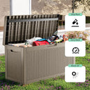 60 Gallon Resin Deck Box, Lockable Outdoor Storage Box for Patio Cushions Storage Furniture,Garden Tools, Pool Supplies, Weatherproof and UV Resistant (Grey Rattan)