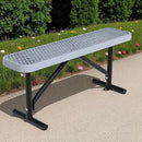48" L Outdoor Steel Flat Bench, Heavy Duty Metal Park Bench for Outside, Expanded Metal, Commercial Benches Mesh Bench for Shopping Mall, Store, Lawn, Park, Patio, Deck, Garden (Grey, 4FT) by GreenHaven Gardens