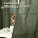 LAMIT Sheer Linen Curtains 40 inch Long for Small Windows, Olive Green Light Filtering Curtains Bronze Grommet Linen Textured Neutral Boho Christmas Drapes for Kitchen/Cafe, 2 Panels, 34 x 40 Inch by CozyNest Decor