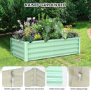 Galvanized Raised Garden Bed Outdoor, 2 Pcs 6x3x1FT Outdoor Large Planter Raised Beds Open Base with Safety Edge and Glove for Vegetables Flowers Ground Planter, Green by CozyNest Decor