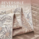 JINCHAN Boho Floral 100% Cotton Blanket 4-Layer Throw Blanket with Tassel Taupe and White Flower Butterfly Soft Luxury Rustic Farmhouse Decor Blanket for Couch Bed 60x80 inch All Season gift for women by CozyNest Decor