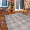 CAMILSON Outdoor Rug - Modern Area Rugs for Indoor and Outdoor Patios, Kitchen and Hallway mats - Easy Cleaning Non Shedding Washable Outside Carpet (5x7, Buffalo - Grey/White) by GreenHaven Gardens