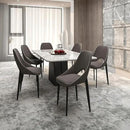LeisureMod Amalfi Upholstered Fabric Dining Chair – Modern Side Chair with Iron Legs, Mid-Century Accent Chair for Dining Room or Kitchen by CozyNest Decor