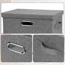 Medium 15" 21 Quart Collapsible Stackable Storage Bins with Lids, 5 Packs Grey Foldable Fabric Closet Boxes Heavy-duty Linen Cube Baskets Container for Bedroom Office (15 x 11 x 8) by CozyNest Decor