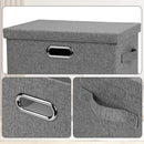 Medium 15" 21 Quart Collapsible Stackable Storage Bins with Lids, 5 Packs Grey Foldable Fabric Closet Boxes Heavy-duty Linen Cube Baskets Container for Bedroom Office (15 x 11 x 8) by TinyTreasures Baby Boutique