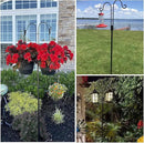 XDW-GIFTS Double Shepherds Hooks for Outdoor, 2-Pack Heavy Duty Garden Pole for Hanging Bird Feeder, Plant Baskets, Solar Light Lanterns, Garden Plant Hanger Stands with 5 Base Prongs by GreenHaven Gardens