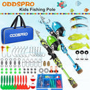 ODDSPRO Kids Fishing Pole Pink, Portable Telescopic Fishing Rod and Reel Combo Kit - with Spincast Fishing Reel Tackle Box for Girls, Youth by TinyTreasures Baby Boutique