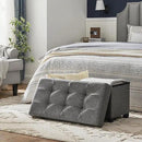 SONGMICS Storage Ottoman Bench, Foldable Foot Rest with Legs, 15 x 30 x 15.2 Inches, End of Bed Bench, Storage Chest, Load up to 660 lb, for Living Room, Bedroom, Entryway, Slate Gray ULSF16GYZ by CozyNest Decor