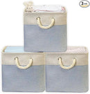 SIMPLE HOUSEWARE Fabric Storage Cubes, 13" x 13" Storage Bin, 3 Pack, Blue by CozyNest Decor