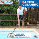 ProTuff Flat Pool Skimmer Net – 2 Year Unconditional Free Replacement – Heavy-Duty Flat Net, Fine Mesh for Leaves, Silt & Pollen – Strong Aluminum Frame, Fits Standard Telescoping Pole by GreenHaven Gardens