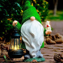 Garden Gnome with Squirrel 11.8, Gnomes with Solar Lantern, Garden Statues Outdoor Clearance, Garden Gnomes Outdoor Funny for Patio Decor, Fall Gnomes