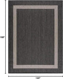 CAMILSON Outdoor Rug 10x14, Large Modern Outside Rugs for Patios Porches Waterproof Durable Washable Non-Shedding, Easy-to-Clean Indoor Outdoor Area Carpet (10 x 14, Bordered - Dark Gray/Light Gray) by CozyNest Decor