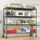 REIBII 55.5''W Storage Shelves 2500LBS Wire Shelving Rack with Wheels 75.6" H Heavy Duty Shelving Unit Adjustable Metal Shelves for Storage Rack Shelving for Kitchen Pantry 2PCS by CozyNest Decor