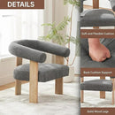 VKNOW Accent Chair Living Room Chair, Modern Upholstered Armchair with Solid Wood Legs, Comfy Barrel Arm Chairs for Living Room Bedroom, Dark Grey by CozyNest Decor