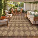 Lahome Checkered Easy Jute Rug 8x10, Washable Rugs for Living Room Dining Room Farmhouse Indoor Outdoor Mat, Neutral Checkerboard Non Slip Black Carpet for Office Backyard Patio by CozyNest Decor
