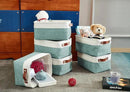 DECOMOMO Small Storage Basket, Closet Storage Bins, Baskets for Organizing Shelves (Teal & White, Small - 6 Pack) by CozyNest Decor
