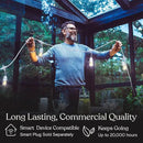 Brightech Ambience Pro Waterproof LED Outdoor String Lights, 48 Ft, Hanging, Dimmable Vintage Edison Bulbs, 15 Bulbs, 2W by GreenHaven Gardens