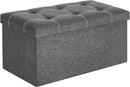 SONGMICS Mazie Collection - 30 Inches Ottoman Storage Bench, 21 Gal. Folding Chest with Breathable Linen-Look Fabric, Load up to 660 lb, for Entryway, Living Room, Bedroom, Dark Gray ULSF001G01 by CozyNest Decor