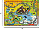 KC Cubs 5x7 Animal Safari Toy Car Road Rug – Educational Play Mat Carpet for Kids, Toddlers, Nursery, Classroom, Playroom, Baby Daycare, Boys & Girls by TinyTreasures Baby Boutique