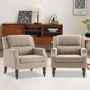 Kidol & Shellder Light Brown Oversized Accent Chair for Living Room Set of 2 Modern Reading Chair with Back Upholstered Comfy Single Sofa Chair for Bedroom Lounge Side Corner Boucle Fabric Armchair by CozyNest Decor